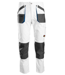 Polstar Brixton Practical spodnie robocze do pasa z odpinanymi nogawkami białe