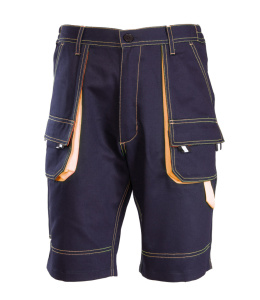 spodnie robocze krótkie 100% bawełna Brixton Spark Polstar granatowo-pomarańczowe