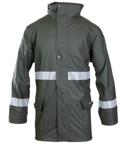 kurtka robocza przeciwdeszczowa z pasami odblaskowymi Grosvenor PU Polstar zielona kurtka robocza przeciwdeszczowa z pasami odblaskowymi Grosvenor PU Polstar zielona