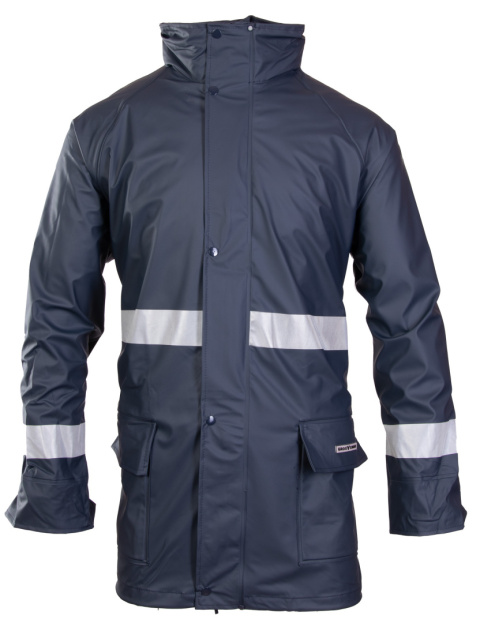 kurtka robocza przeciwdeszczowa z pasami odblaskowymi Grosvenor PU Polstar granatowa kurtka robocza przeciwdeszczowa z pasami odblaskowymi Grosvenor PU Polstar granatowa
