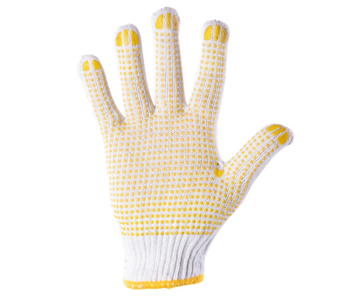 Polstar rękawiczki bhp dziane nakrapiane PCV obustronnie kat. I Polstar rękawiczki bhp dziane nakrapiane PCV obustronnie kat. I