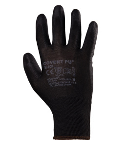 rękawice robocze powlekane poliuretanem Covent Pu Czerń kat. II Polstar