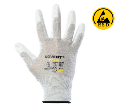rękawice robocze powlekane poliuretanem Covent PU ESD kat. II Polstar rękawice robocze powlekane poliuretanem Covent PU ESD kat. II Polstar