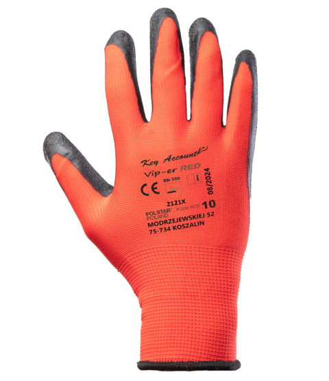 rękawice robocze powlekane Key Account VIP-ER RED (2121X) kat. II Polstar rękawice robocze powlekane Key Account VIP-ER RED (2121X) kat. II Polstar