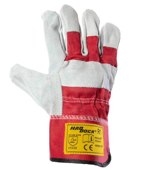 rękawice robocze wzmacniane skórą Haddock R1 czerwone kat. II Polstar rękawice robocze wzmacniane skórą Haddock R1 czerwone kat. II Polstar
