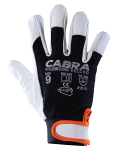 rękawice robocze wzmacniane skórą Cabra Velcro Polstar