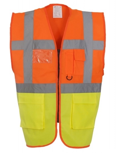 KAMIZELKA ROBOCZA OSTRZEGAWCZA FLUO HVW801 FALK&ROSS żółto-pomarańczowa