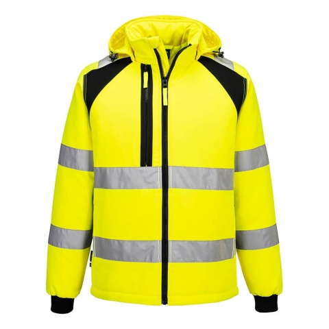 kurtka robocza softshell ocieplana ostrzegawcza WX2 (2L) CD809 Portwest żółto -czarna