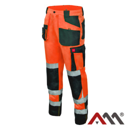 spodnie robocze do pasa odblaskowe Flash Orange kat. II Art.Mas