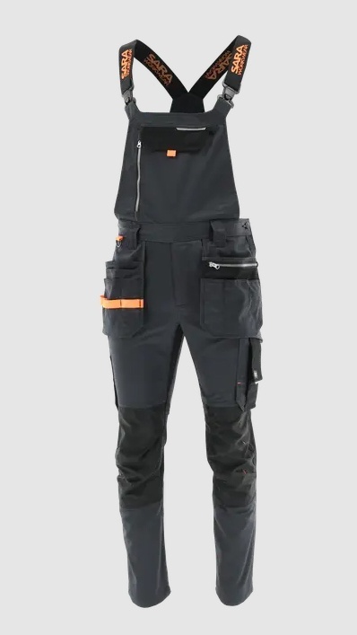 SPODNIE ROBOCZE OGRODNICZKI MONTERSKIE MONTER SARA WORKWEAR grafitowy