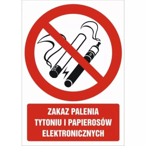 Znak GC077 - "Zakaz palenia tytoniu i papierosów elektronicznych"