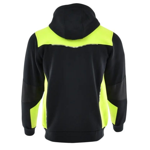 BLUZA ROBOCZA DRESOWA ROZPINANA COMFORT PLUS SARA WORKWEAR czarno-żłóta tył