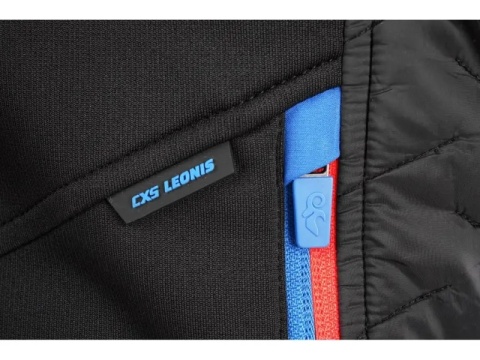 CXS Canis kurtka męska robocza Leonis II  czarna z niebiesko-czerwonymi elementami kieszeń