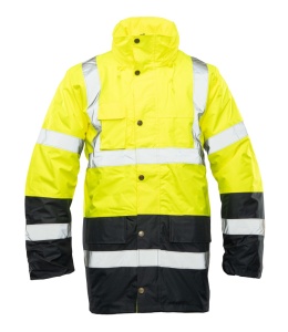 Odblaskowa ocieplana kurtka robocza typu parka benefit Hi-VI żółta
