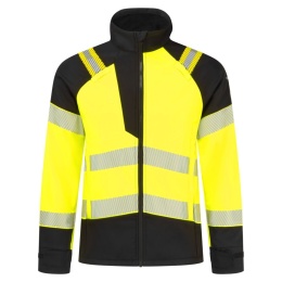 kurtka robocza softshell ostrzegawcza trudnopalna PW3 Modaflame FR718 Portwest żółto-czarna