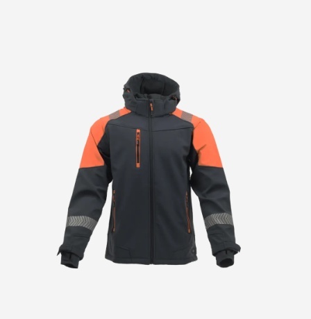 kurtka robocza softshell Comfort Neo Sara Workwear grafitowo-pomarańczowa z odblaskami