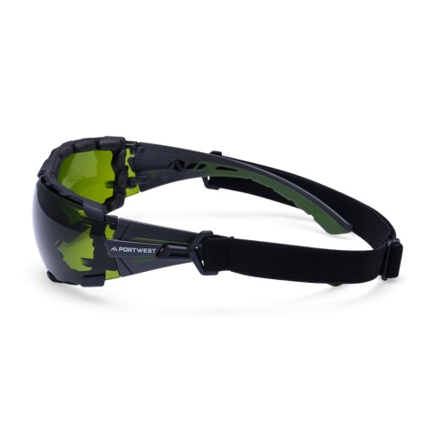 okulary robocze ochronne Tech Look Pro KN PS28 Portwest zielone bok
