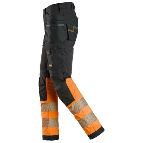 Spodnie robocze do pasa odblaskowe Stretch 6231 Snickers workwear pomarańczowe