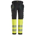 Spodnie robocze do pasa odblaskowe Stretch 6231 Snickers workwear tył żółte