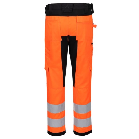Portwest CD848 spodnie robocze do pasa ostrzegawcze WX2 Eco Stretch pomarańczowo-czarne