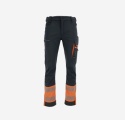 spodnie robocze do pasa softshell Comfort Neo Winter Sara Workwear grafitowo-pomarańczowe z pasami odblaskowymi