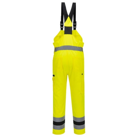 Portwest CD852 spodnie robocze ogrodniczki ostrzegawcze WX2 Eco Stretch żółto-czarne