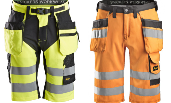 Spodnie robocze krótkie ostrzegawcze na lato Snickers Workwear- internetowy sklep i hurtownia Optimum BHP poleca letnie spodenki odblaskowe znanej marki Snickers Workwear