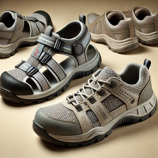 Letnie buty robocze dla pracowników ochrony w sklepie BHP – stylowe, lekkie i ciche