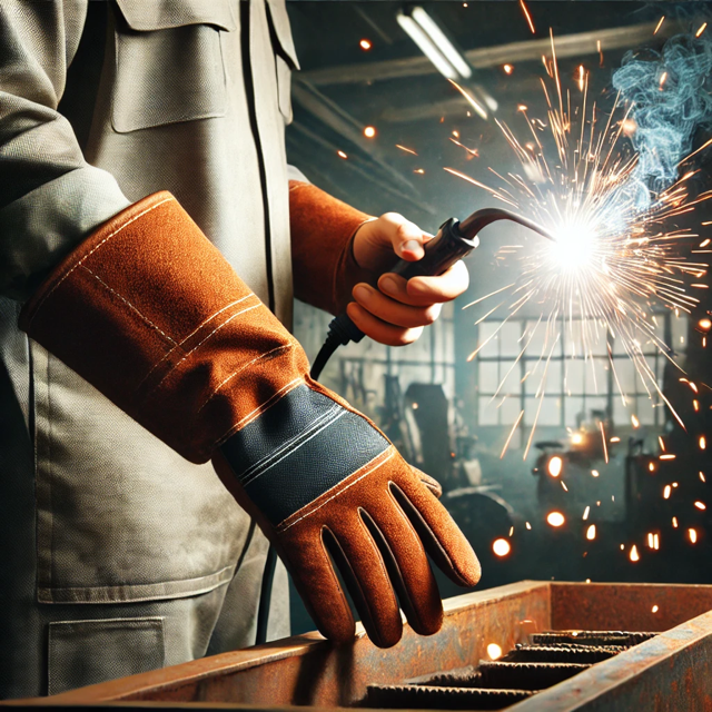 Rękawice robocze dla spawacza – jakie materiały zapewniają optymalną ochronę przed iskrami?