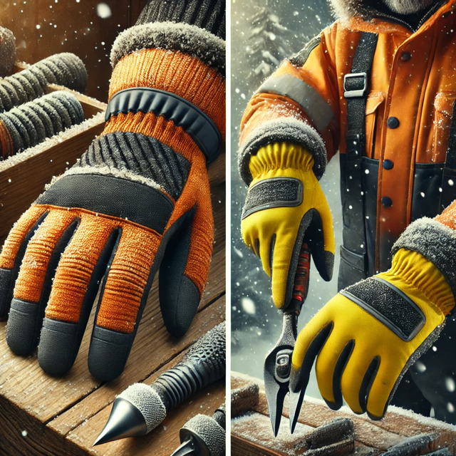 Porównanie rękawic roboczych ocieplanych powlekanych: Art.Mas RDRAG 9002, Urgent 1072, Portwest A450, Reis WinCut3