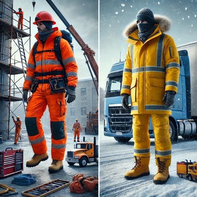 Tania odzież robocza Urgent dla pracowników budowy w mroźne dni – pełny zestaw ochronny