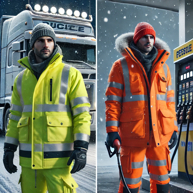 ❄️ Zimowa odzież Urgent dla kierowców samochodów ciężarowych – ciepło, widoczność i wygoda podczas długich tras