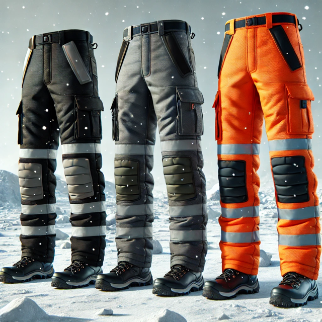 Vergleich von Winter-Arbeitshosen: Portwest DX458, Leber & Hollman Formen FMNWX und Polstar Benefit Hi-Vi
