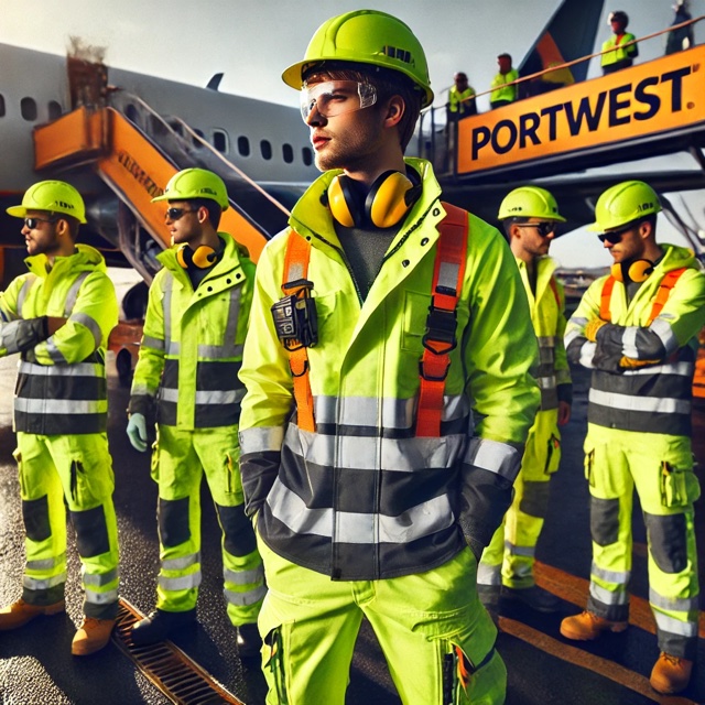 Odzież robocza Portwest w branży lotniczej – lekkość, widoczność i bezpieczeństwo pracy przy samolotach