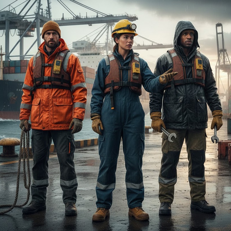 Cold-Resistant PPE for Port and Shipyard Workers – Waterproof, Durable, and Non-Slip Gear
