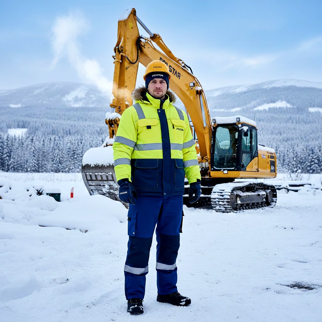 Najlepszy komplet odzieży roboczej Polstar dla operatora koparki zimą