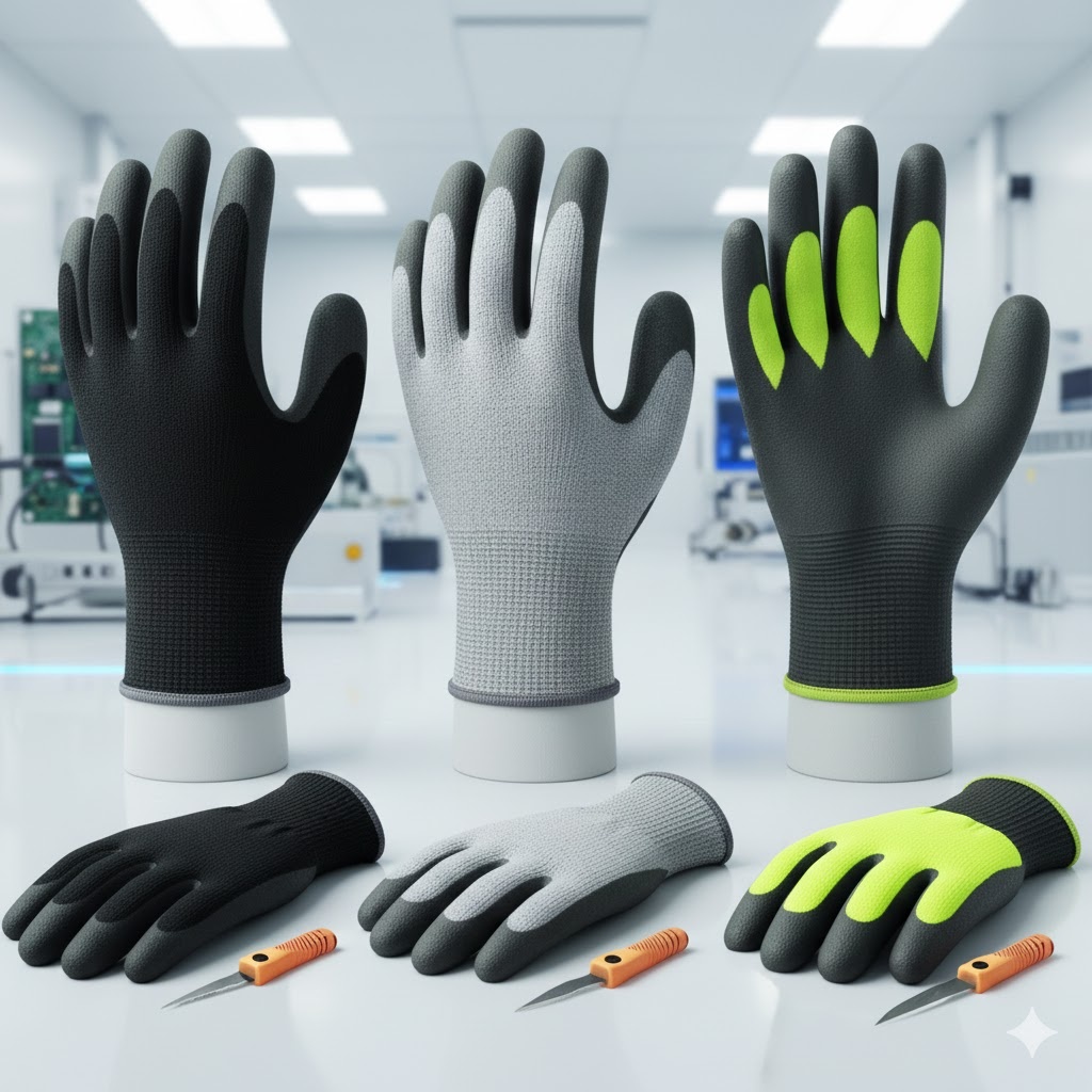 Rękawice ESD powlekane poliuretanem PROCERA X-TOUCH CARBON ESD, PORTWEST A199 ESD i ARDONSAFETY A9001 LEO ESD – ochrona antystatyczna w praktyce